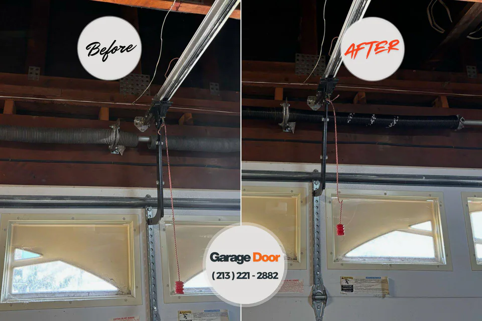 Before and after: garage door repair South Paris, ME